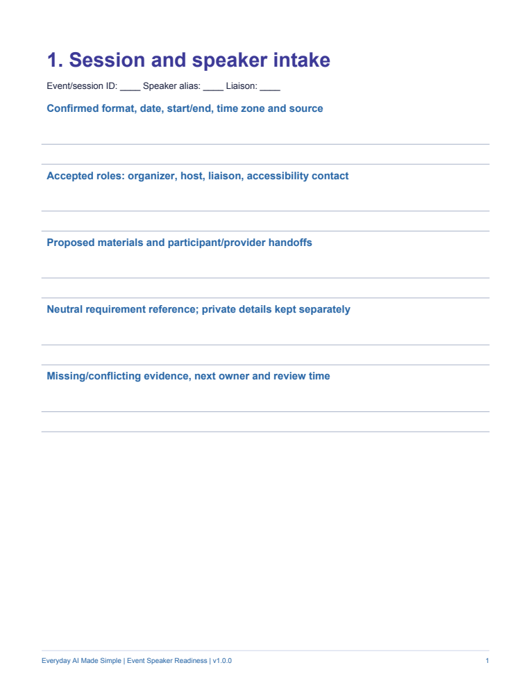 A practical worksheet: actual customer PDF page
